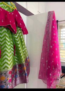 💃🏻 Garba Green &amp; Pink Lehenga Choli ❤️