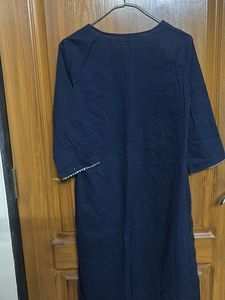 Elegant Navy Blue Embroidered Kurta