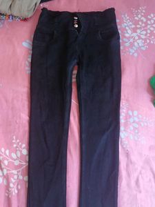 High-Waisted Black Denim Jeans