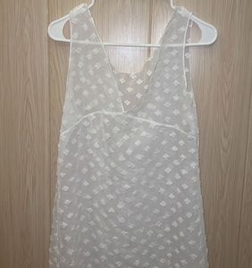 Sheer White Textured Dress