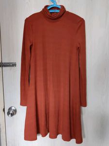 Shein Rust Orange Turtleneck Dress