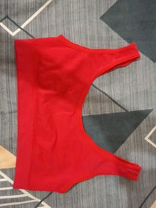 Red Seamless Sports Bra