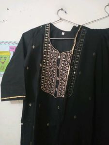 New Elegant Black Kurta Set with Embellishments