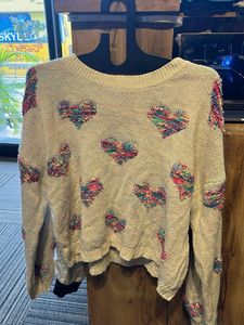 Cozy Heart Print Sweater