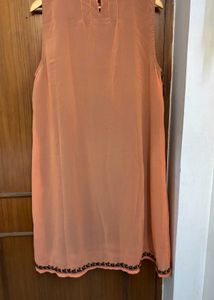 Orange Embroidered Dress