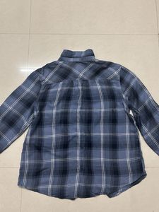 Blue Plaid Button-Up Shirt