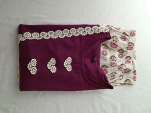 Dark Purple Kurta Set (Women's)