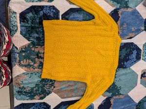Bright Yellow Cable Knit Sweater