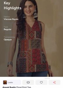 Anouk Rustic Floral Prin Top size SMALL