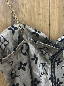 Velvet Chain Strap Corset Top