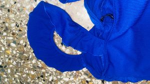 Vibrant Blue Ribbed Crop Top