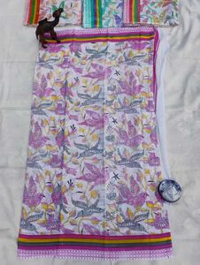 Hand Embroidered Bird Print Saree
