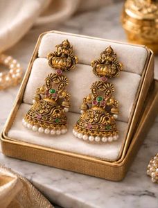 Antique Gold Jhumka Earrings