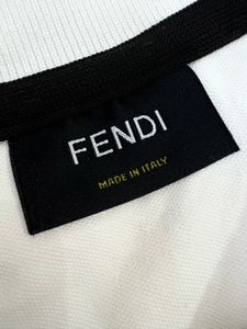 Fendi Men's White T Polo Shirt Imported Cotton
