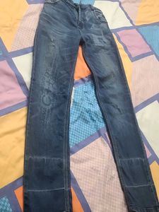 Stylish Blue Denim Jeans with back elastic
