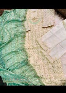 Heavy Embroidery Pakastani Suit(Mint Green Colour)