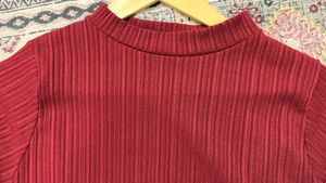Ribbed Mock Neck Tops (combo of 3)