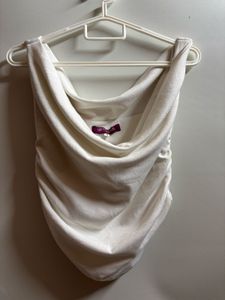 Chic White Draped Top