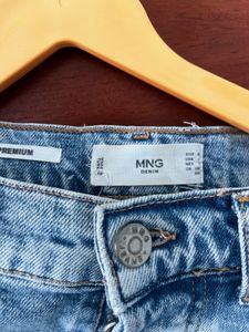 Mango Washed Blue straight  Denim Jeans