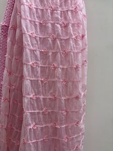 Pink Crinkled Dupatta