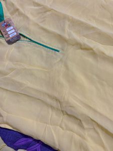 Beautiful Yellow Kurta with Teal Embroidery