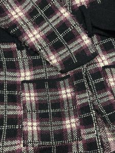 Plaid Wool Blend Coat