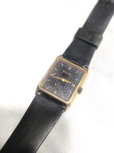 Black Strap Golden dial Watch in non working