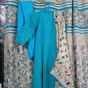 Velvet Chand Work Reyon , Anarkali Style Suit