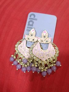 Pretty Lavender Jhumka Earrings