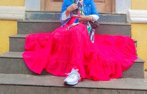 Vibrant Pink Tiered Maxi skirt