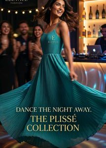 Green Teal Pleated Maxi Dress