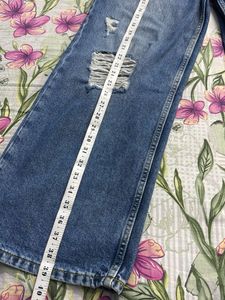 Trendy Ripped Wide-Leg Jeans