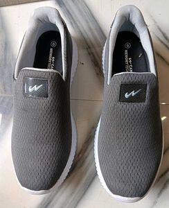 Campus Men's Grey Mesh Slip-on Shoes