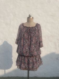 Chic Floral Print Tiered Dress