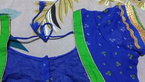 Women's Blue Designer Back Blouse