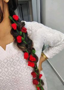 Red rose crochet punjabi parandi