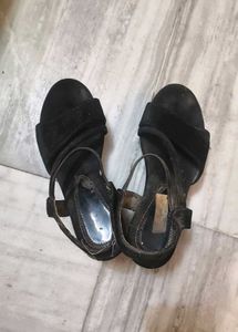 Black Wedge Sandals