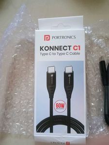 Portronics Braided USB-C to USB-C Cable