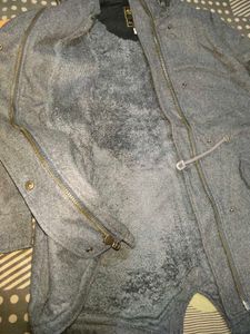 Grey Hooded Jacket korean fur inside