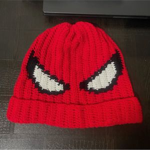 Handmade crochet Spider-Man Beanie - Red