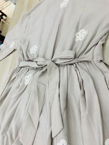 Elegant Peacock Embroidered Midi Dress