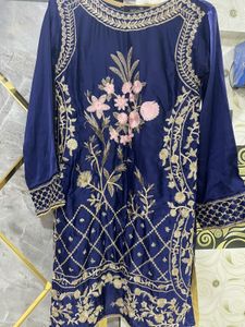 Beautiful Embroidered Blue Kurta