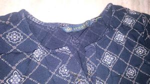 Stylish Navy Blue Printed Kurta