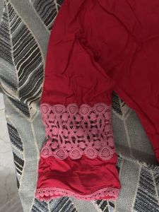 Beautiful Red Embroidered Kurta