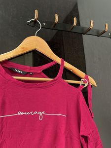 Stylish Pink Cold-Shoulder Top