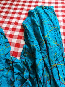 Teal Patiyala  with Abstract Print