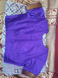 purplish blue blouse