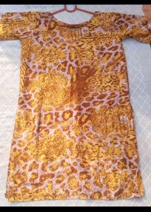 🤎 Printed Satin Night Suit | Size L ✨
