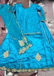 Teal Embellished Ethnic lehenga