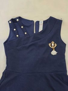 Girls Dark Blue Full Length Partywear Gown